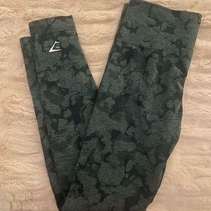 Womens Green Camo Seamless Leggings
